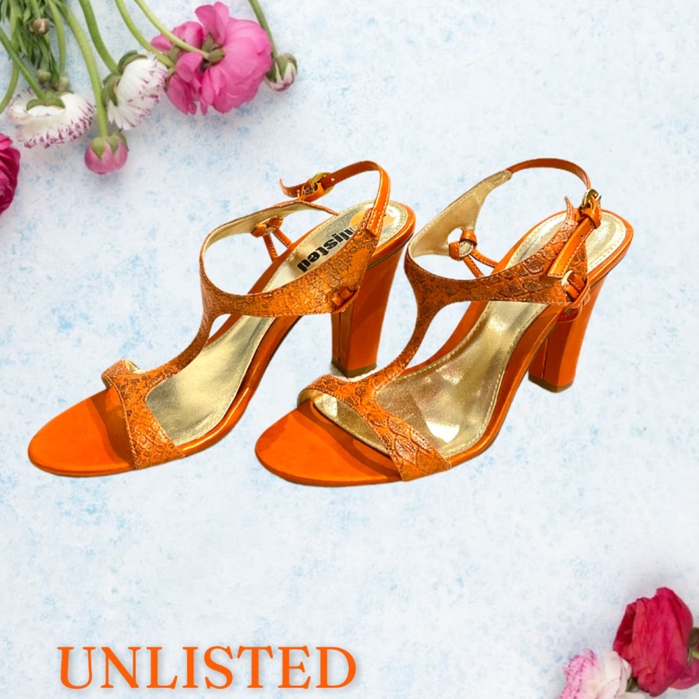 EUC Unlisted Metallic Orange Sandals US size 7